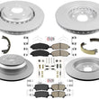Front & Rear Coated Brake Rotors Pads Hardware Parking For Honda Pilot 2016-2022