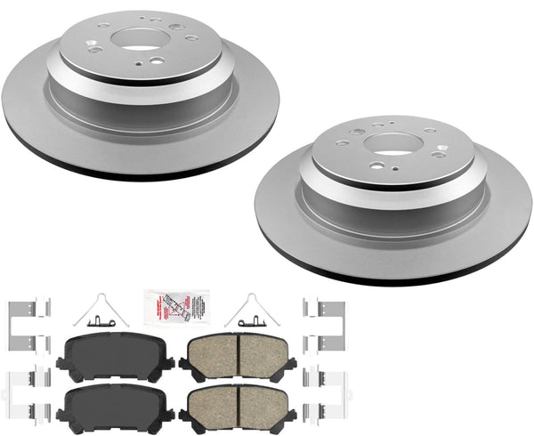 Rear Coated Brake Rotors & Ceramic Brake Pads For Honda Passport 2019-2022