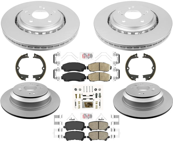 Almohadillas de rotores recubiertas delanteras y traseras, Hardware de estacionamiento para Honda Passport 2019-2022