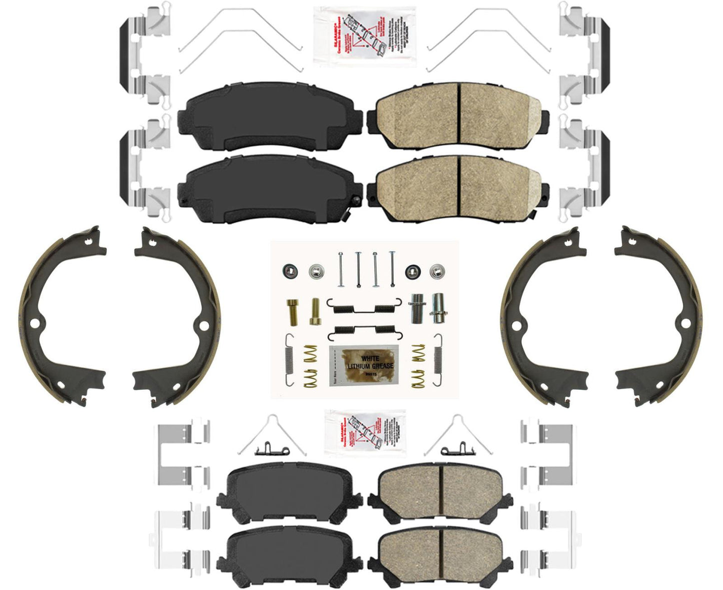 Para Honda Passport 2019-2022 AmeriPRO pastillas de freno delanteras y traseras y zapatas de estacionamiento