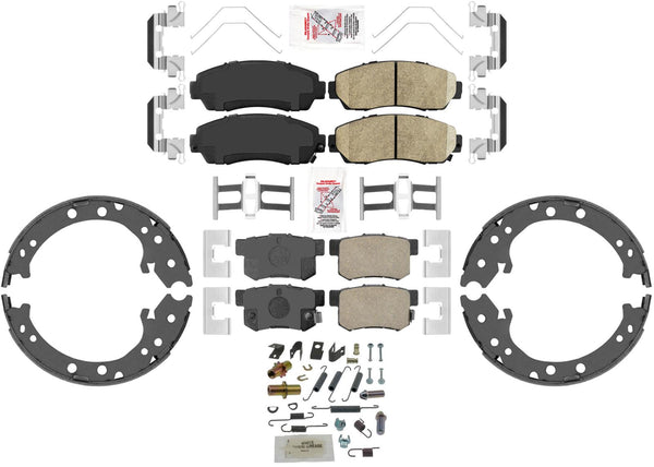 AME Ceramic Front Rear Disc Brake Pads and Shoes for 07-12 Acura RDX AWD