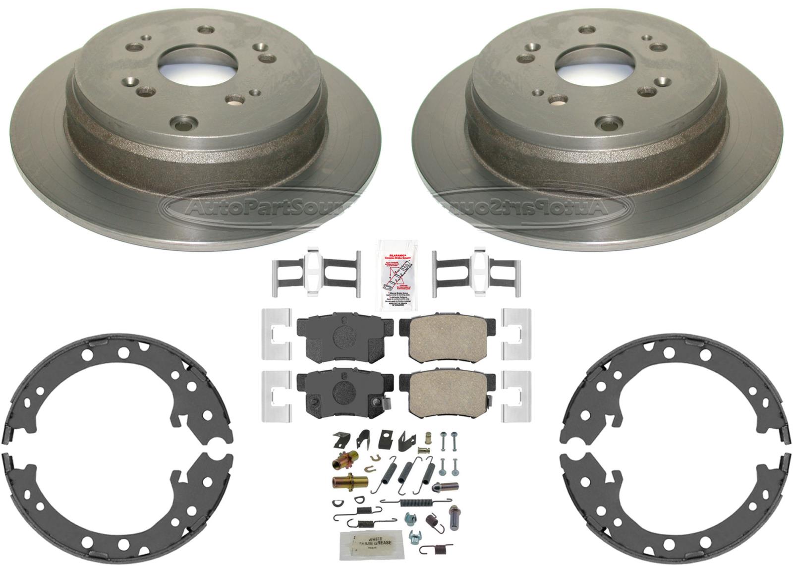 Pastillas y zapatas de rotores de freno trasero de alto rendimiento de carbono para Acura RDX AWD 07-12