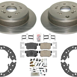 High Carbon Performance Rear Brake Rotors Pads and Shoes for 07-12 Acura RDX AWD