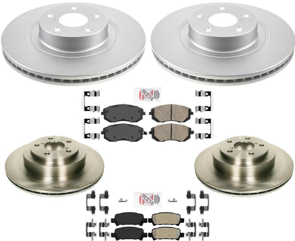 Front Coated Rotors & Rear Rotors & Brake Pads For Subaru Legacy 3.0L 2008-2009