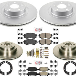 Front Coated Rotors & Rear Rotors Pads & Shoes For Subaru Legacy 3.0L 2008-2009