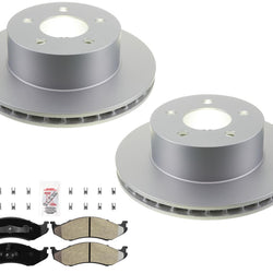 Front Coated Brake Rotors & Brake Pads For Jeep Grand Cherokee 1993-1998