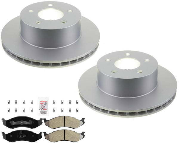 Front Coated Brake Rotors & Brake Pads For Jeep Grand Cherokee 1993-1998