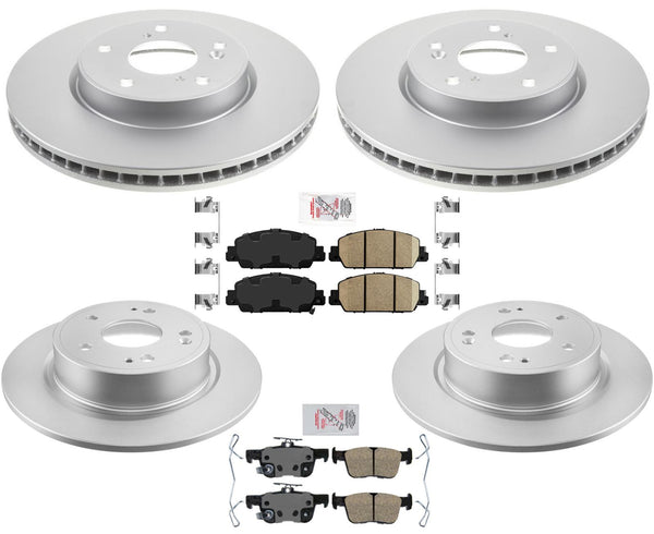 Front & Rear GEO-Coated Rotors & Brake Pads For Honda Accord 1.5L 2018-2022