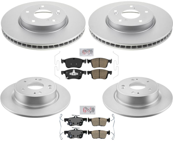 Front & Rear GEO-Coated Rotors & Pads For Honda Accord 2.0L Turbo 2018-2022