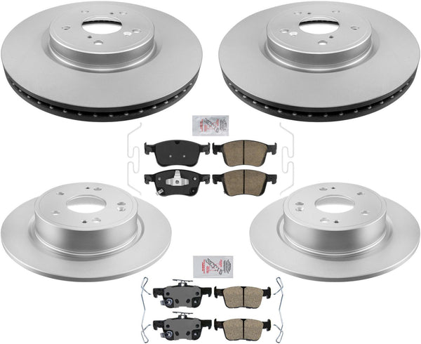 Front & Rear GEO-Coated Rotors & Pads For Honda Accord 2.0L Hybrid 2018-2022