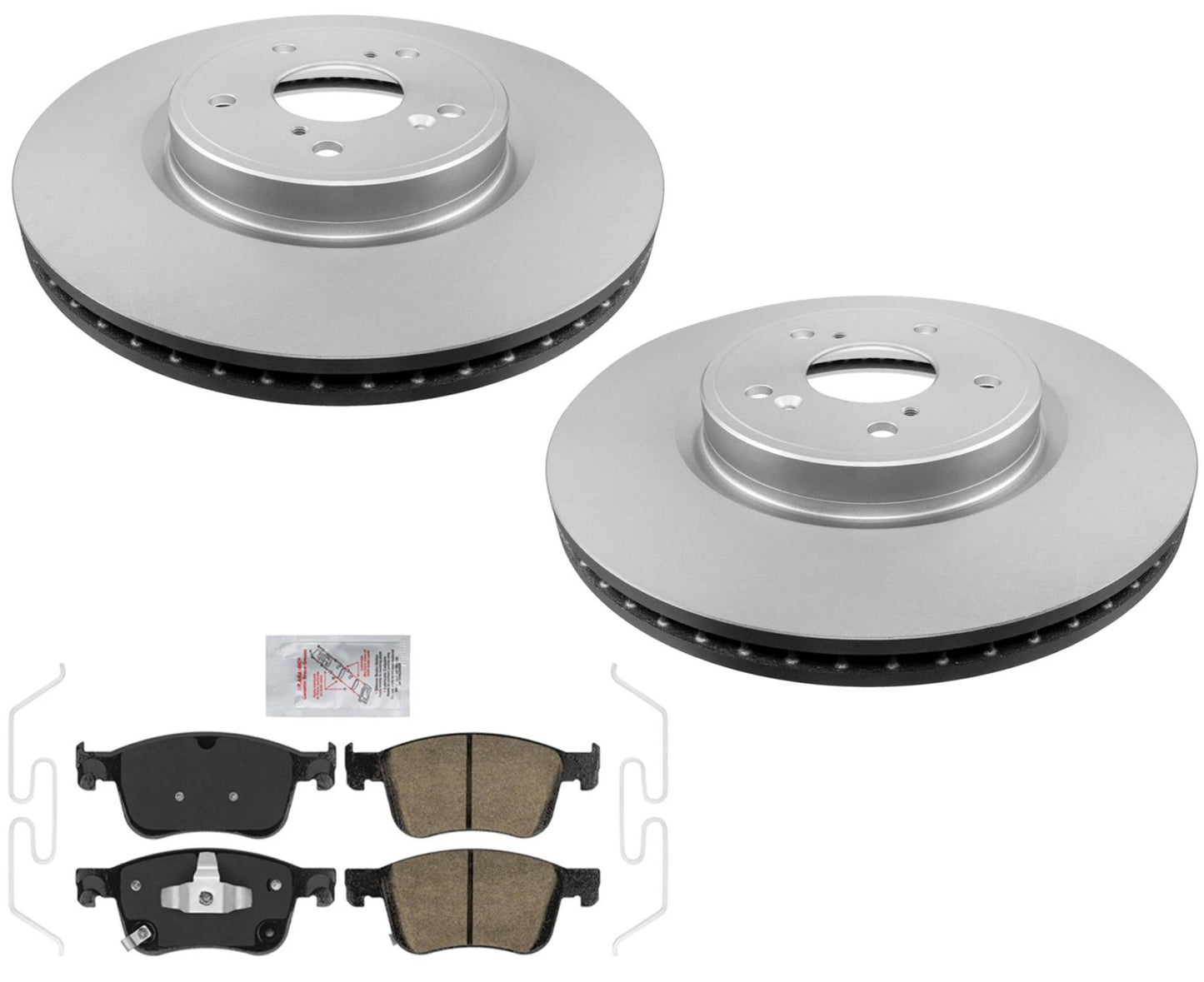 Rotores y pastillas delanteros con revestimiento GEO para Honda Accord 2.0L Hybrid 2018-2022