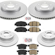 Front & Rear Coated Rotors & Brake Pads For 2013-17 Accord 2.4L EX-L EX W/ 292MM