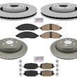 Front 350MM & Rear Coated Brake Rotors & Ceramic Pads For Grand Cherokee 22-23