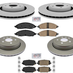Front 350MM & Rear Coated Brake Rotors & Ceramic Pads For Grand Cherokee 22-23