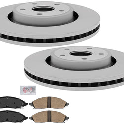 Front 350MM Coated Disc Brake Rotors & Ceramic Pads For Grand Cherokee 2022-23