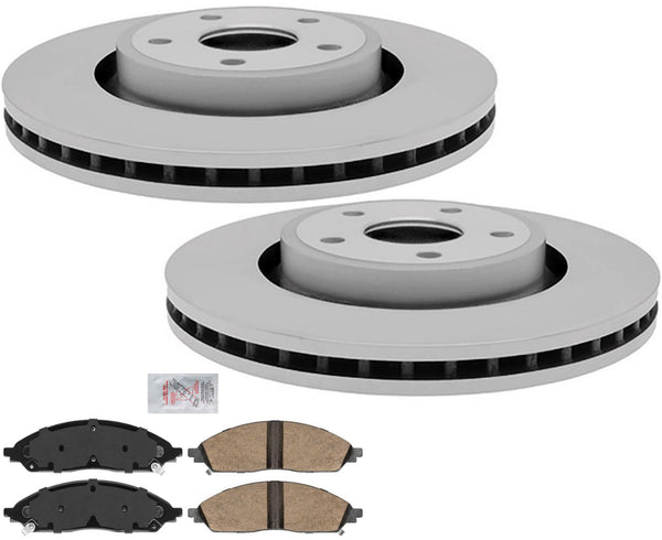 Front 350MM Coated Disc Brake Rotors & Ceramic Pads For Grand Cherokee 2022-23