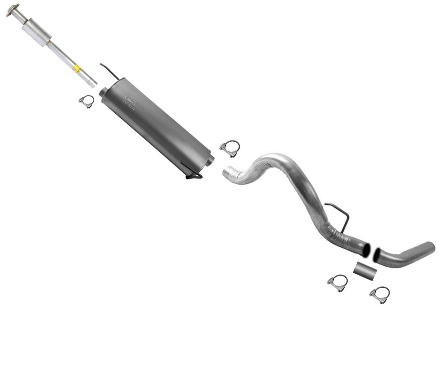 Tubos de resonador, silenciador, tubo de escape para Ford F150 3.5L 15-20 con distancia entre ejes de 122,5"