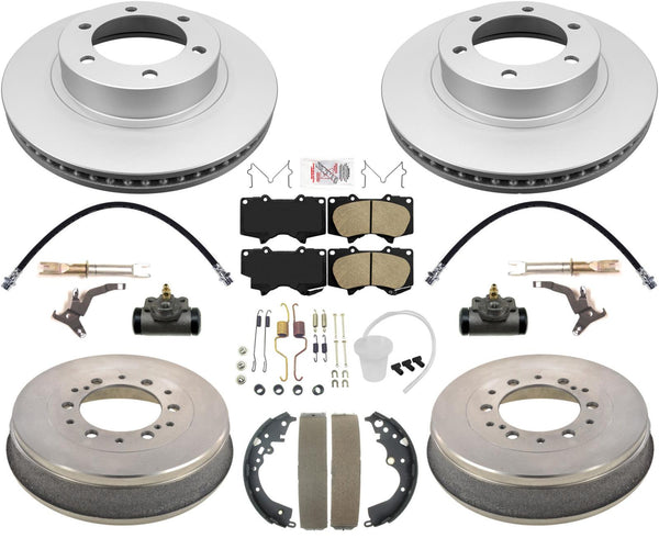 Coated Rotors Pads Hardware Brake Drums For Toyota Tacoma 4x4 6 Lug 2005-2022