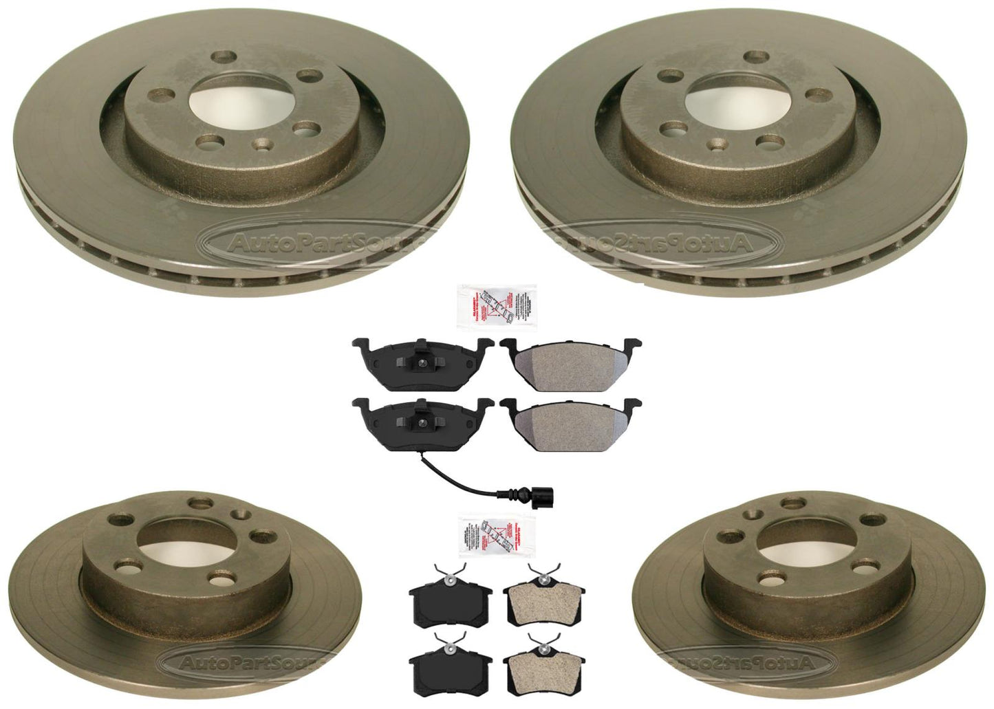 For Volkswagen Beetle 98-09 W/ 280MM Front & Rear Performance Rotors Brake Pads