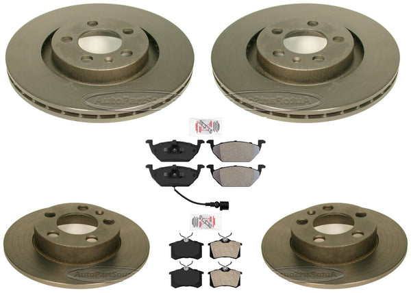 For Volkswagen Beetle 98-09 W/ 280MM Front & Rear Performance Rotors Brake Pads