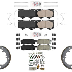Disc Brake Pads w/ Parking Brake Hardware For Toyota 4 Runner GX460 2010-2022