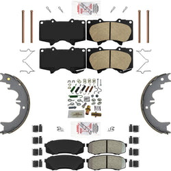 AmeriPro Premium Disc Brake Pads Parking Shoes Hardware For FJ Cruiser 2007-2014