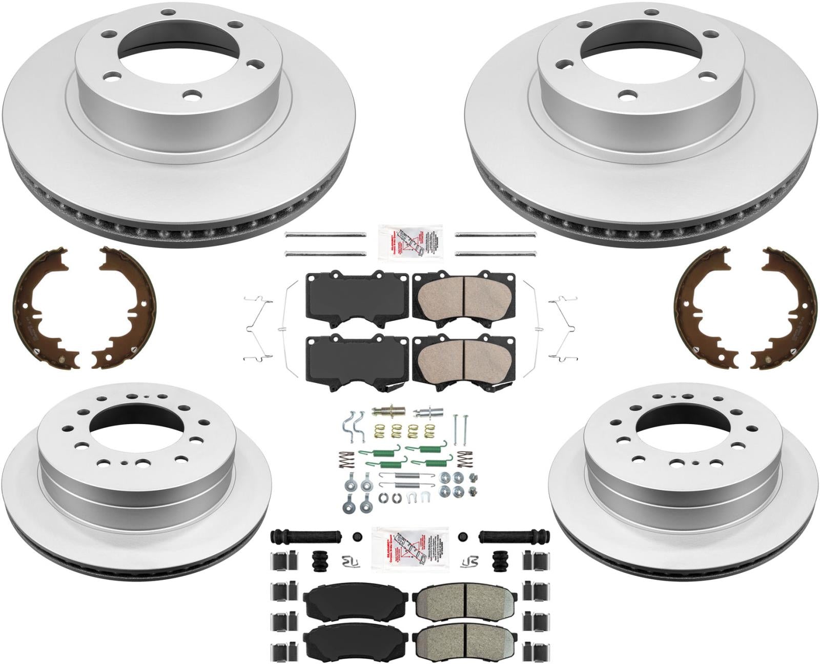 Rotores de freno de disco recubiertos, pastillas de freno, freno de Hardware para FJ Cruiser 2007-2014