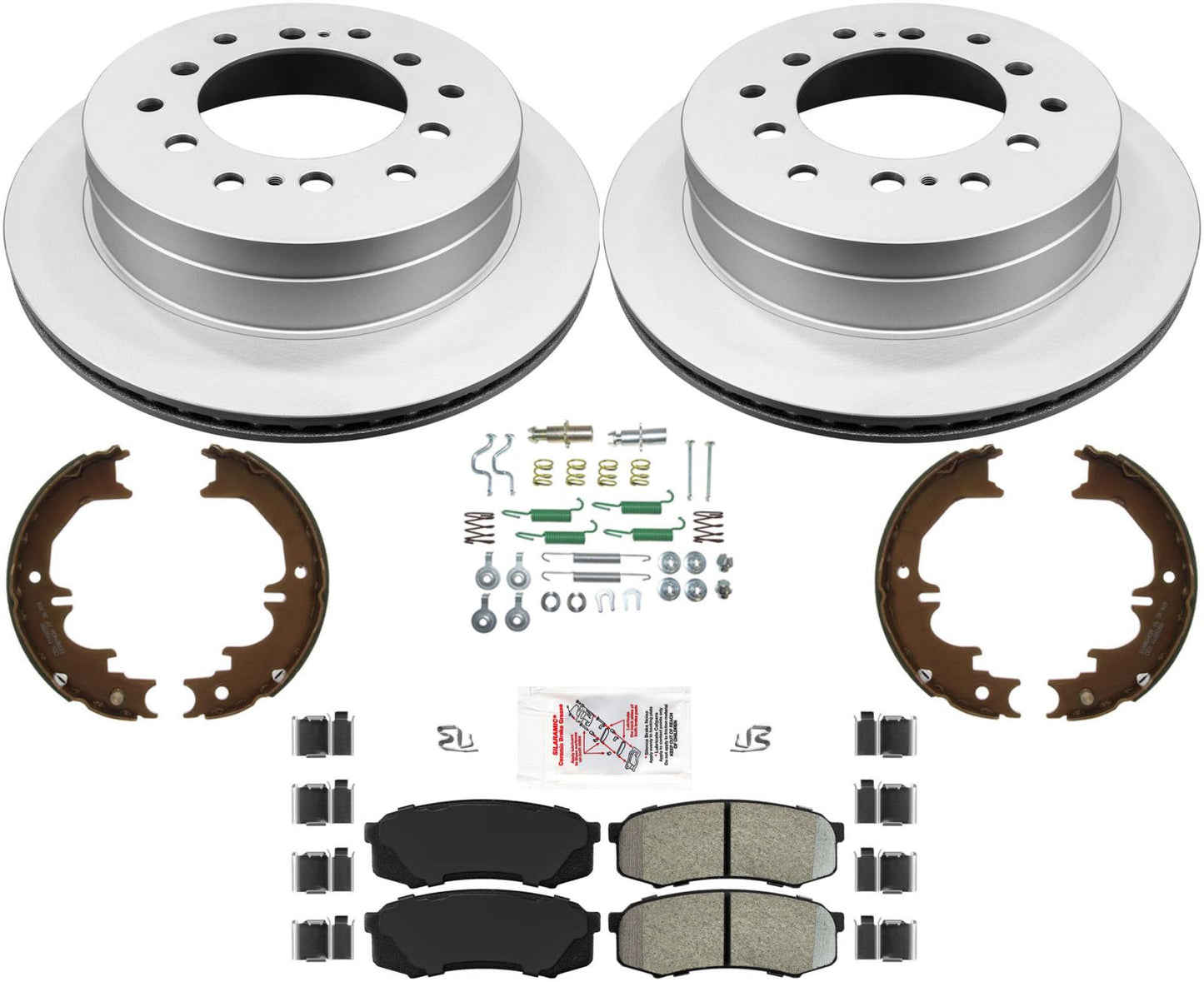Rear Coated Disc Brake Rotors Brake Pads Hardware Brake For FJ Cruiser 07-2014 - Photo 1