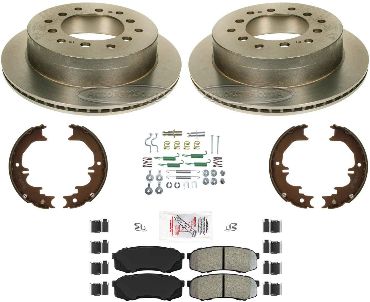 Rotores de freno de disco de carbono trasero pastillas de freno freno de Hardware para FJ Cruiser 07-2014 - Photo 1