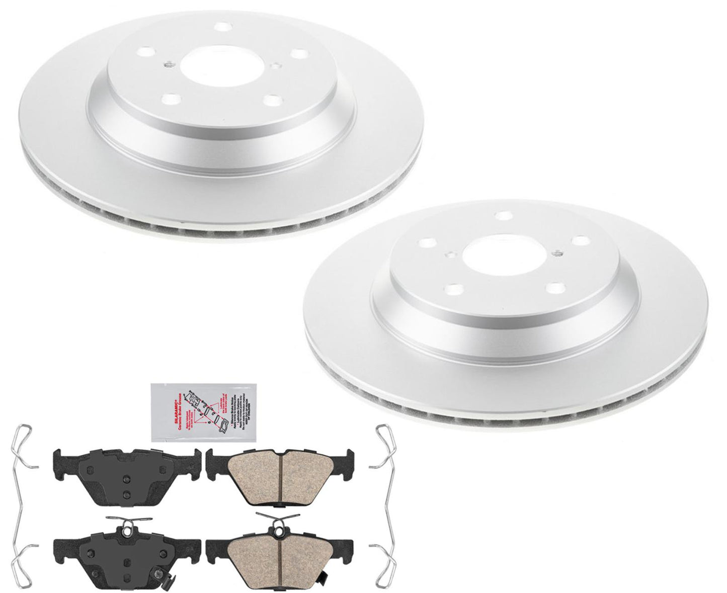 Para Subaru Forester 2019-2022 Rotores de freno de disco revestidos traseros Hardware de pastillas de freno