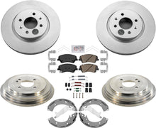 Pastillas de rotores de freno de disco delantero, zapatas de tambores para Hyundai Accent 18-22 con tambores traseros