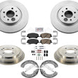 Front Disc Brake Rotors Pads Drums Shoes for Hyundai Accent 18-22 W/ Rear Drums