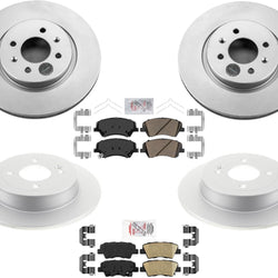 Front and Rear Coated Disc Brake Rotors & Brake Pads For Hyundai Accent 18-2022