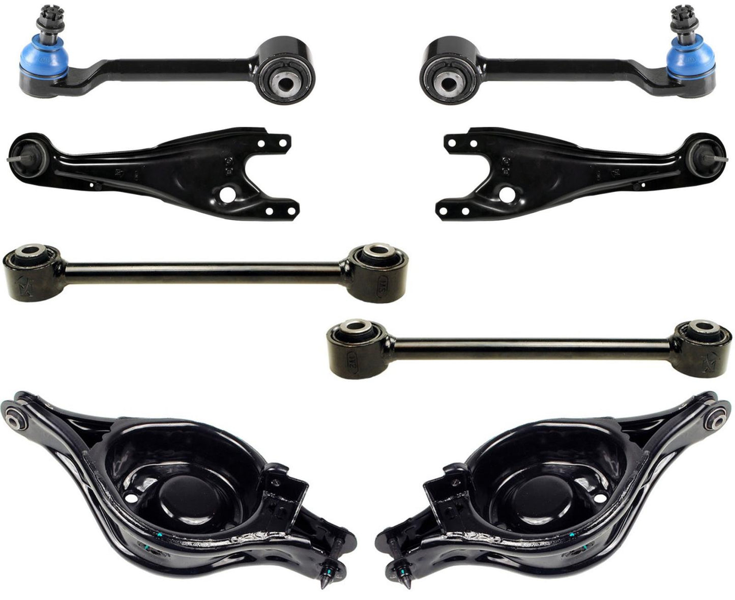 Rear Mevotech Upper & Lower Control Arms W/ Bushings For Acura MDX 2001-2006