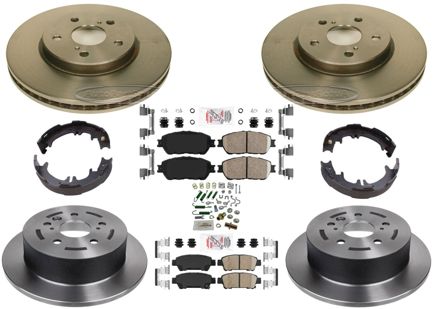 Pastillas y zapatas de rotores de freno de disco de carbono de alto rendimiento para Toyota Sienna 04-10