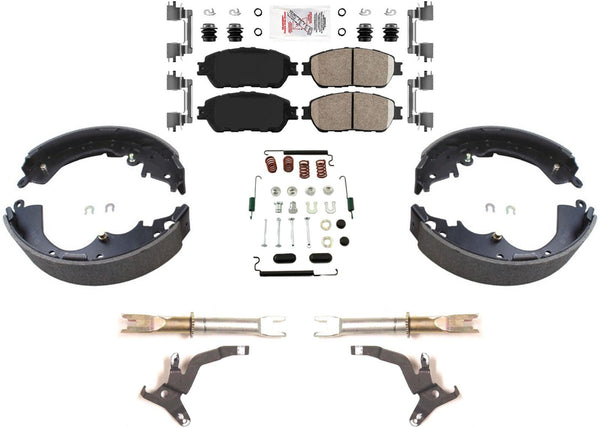 AmeriPro Premium Ceramic Disc Brake Pads and Shoes For Toyota Sienna 04-10