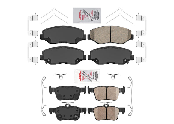 AmeriBrake Pastillas de freno de disco de cerámica premium para Honda Civic EX-L 2021