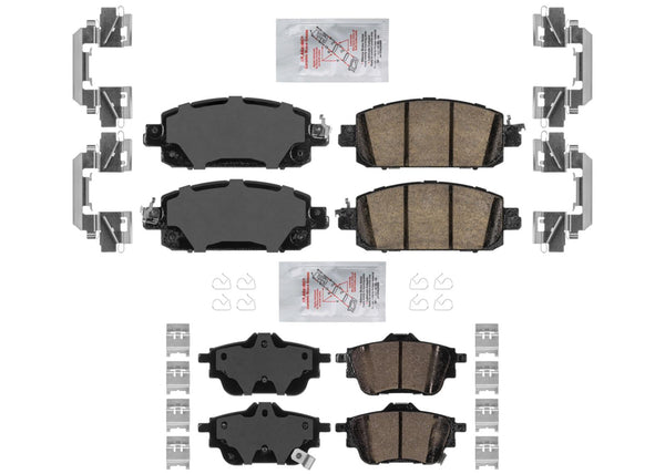 AmeriBrake Pastillas de freno de disco de cerámica delanteras y traseras para Nissan Sentra 2020-2023