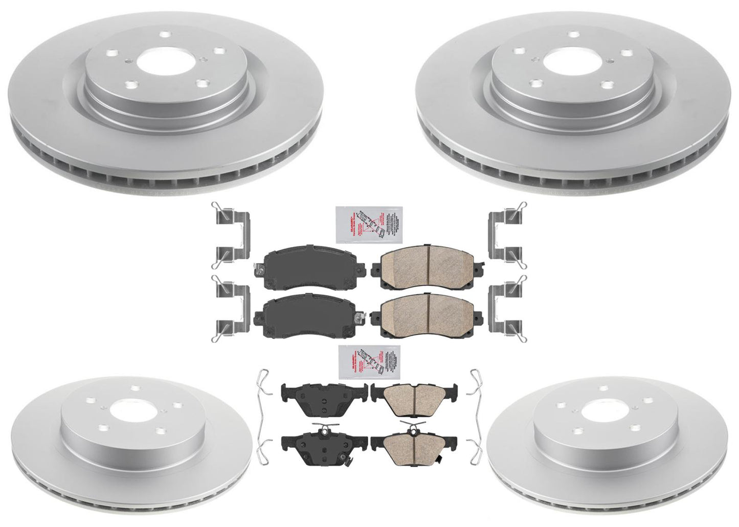 AmeriBrake Rotores de freno recubiertos Pastillas de freno de cerámica para Subaru Legacy 2020-2023