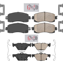 AmeriBrake Pastillas de freno de disco de cerámica delanteras y traseras para Subaru Legacy 2020-2023