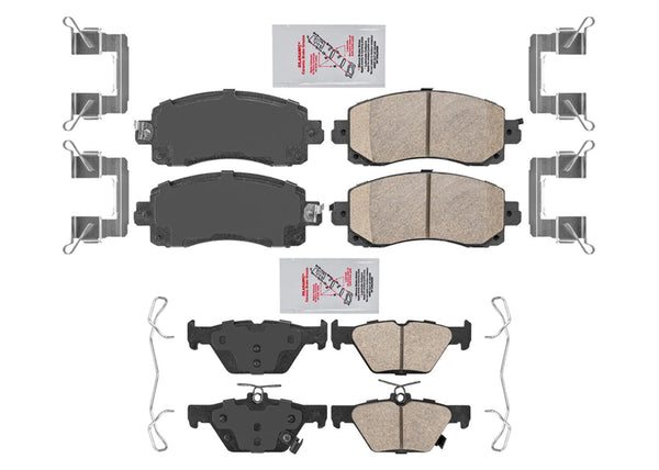 AmeriBrake Pastillas de freno de disco de cerámica delanteras y traseras para Subaru Legacy 2020-2023