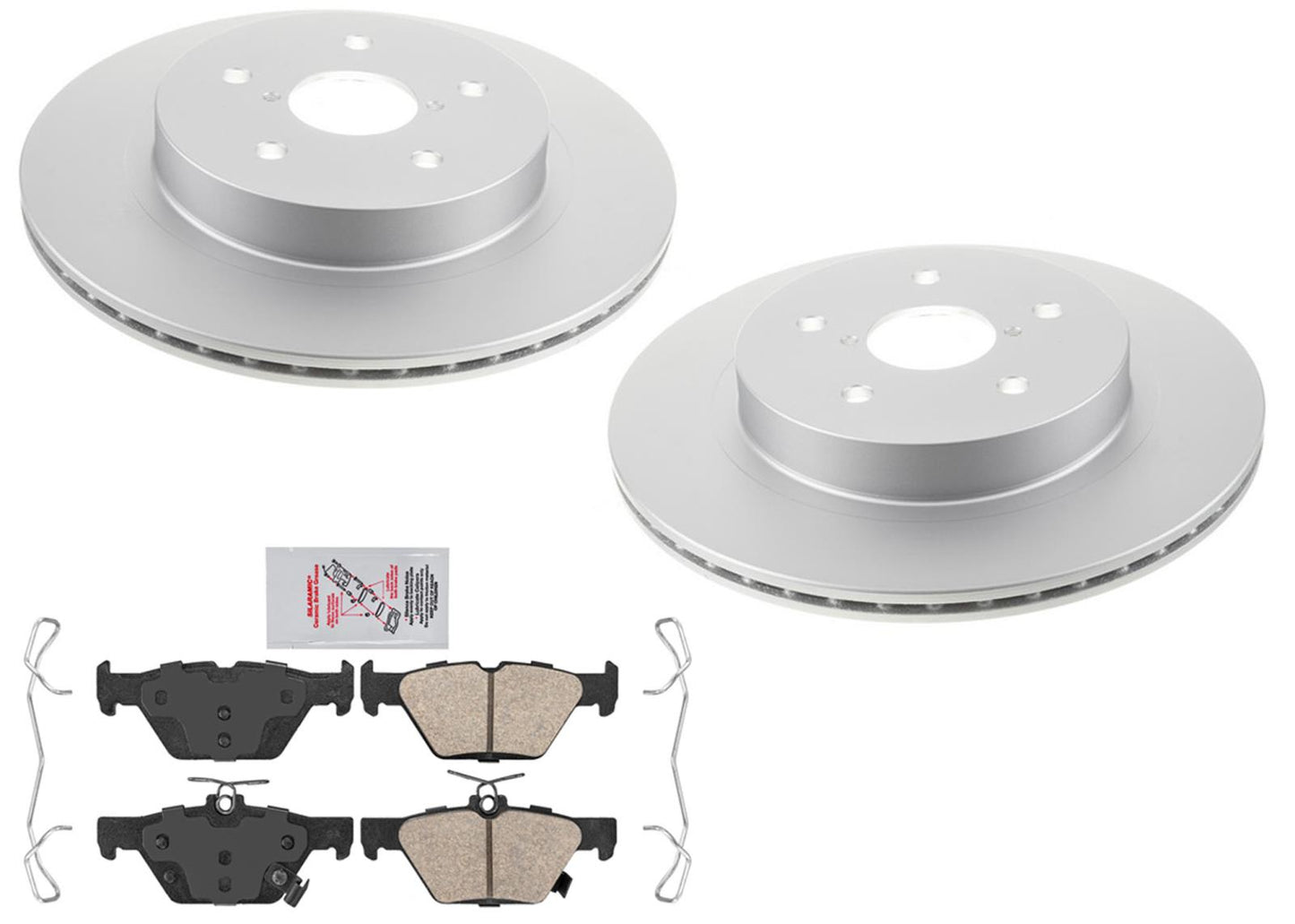 AmeriBrake Rotores de freno recubiertos Pastillas de freno de cerámica para Subaru Legacy 2020-2023