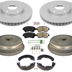 For Toyota Sienna 98-03 Coated Brake Rotors Brake Pads Drums Brake Shoe Springs