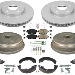 Front Coated Rotors Brake Pads Drums Brake Shoes & Hardware For Sienna 1998-03