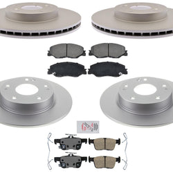 AmeriBRAKES Coated Brake Rotors Ceramic Brake Pads For Honda Civic 2022-2024