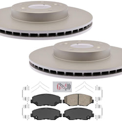 Front AmeriBRAKES Coated Brake Rotors Ceramic Brake Pads for Honda Civic LX 2021