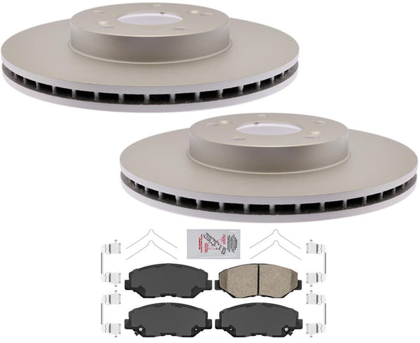 Front AmeriBRAKES Coated Brake Rotors Ceramic Brake Pads for Honda Civic LX 2021
