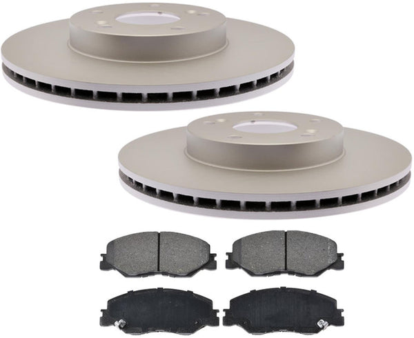 Frt AmeriBRAKES Coated Brake Rotors Ceramic Brake Pads for Honda Civic 22-2024