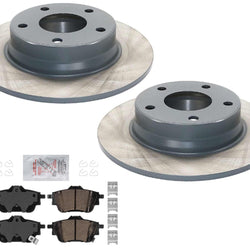 AmeriBRAKES Coated Brake Rotors Ceramic Brake Pads for Nissan Sentra 2020-2023