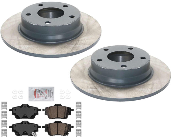 AmeriBRAKES Coated Brake Rotors Ceramic Brake Pads for Nissan Sentra 2020-2023